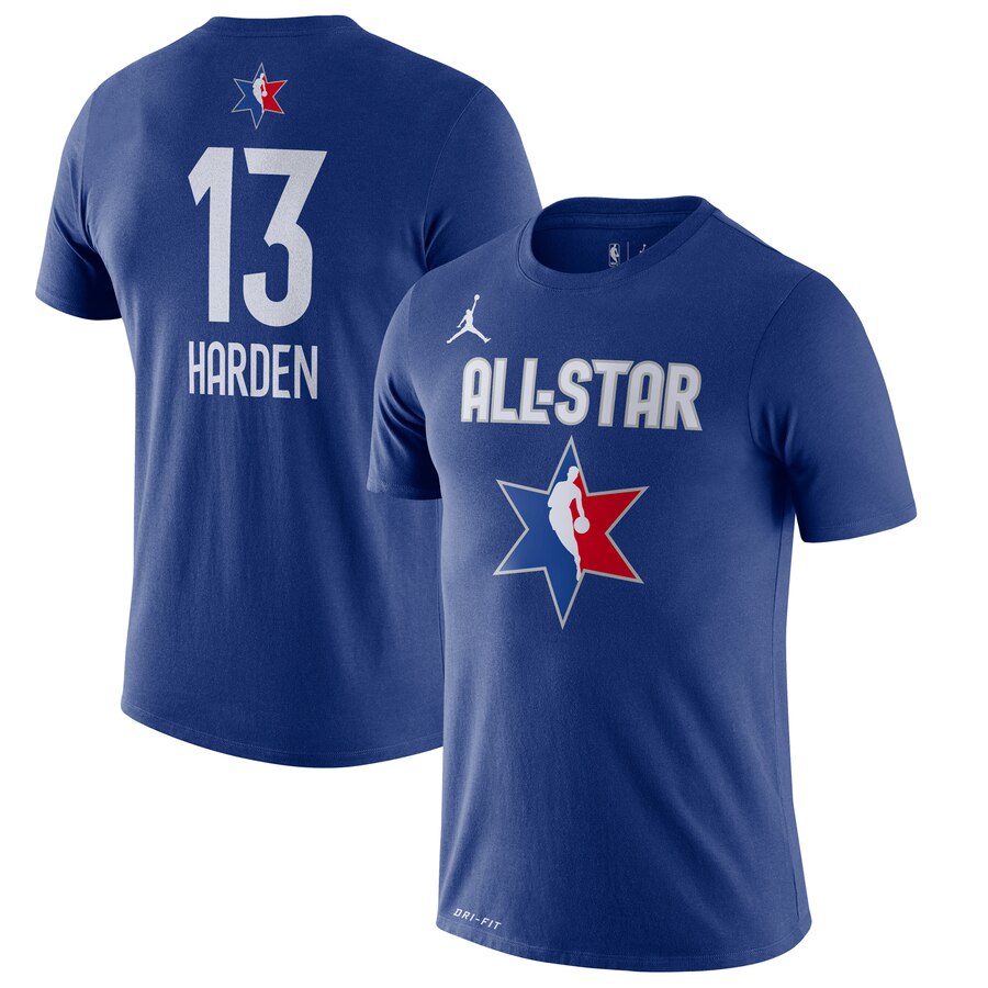 Men James Harden Jordan Brand 2020 NBA AllStar Game Name & Number Player TShirt Blue